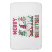 Vrolijk Kerstmis Gnome Familie Grappige Kerstboom Badmat (Voorkant Verticaal)