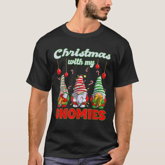 Vrolijk Kerstmis Gnome Kerstmis met mijn Gnomies T-shirt (Voorkant)