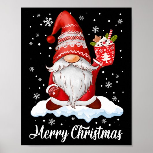 Vrolijk Kerstmis Gnome Koffie Familie Matching Poster (Voorkant)