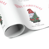Vrolijk Kerstmis Gnome met Glitter Kerstboom Cadeaupapier (Rol Hoek)