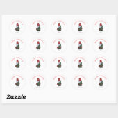 Vrolijk Kerstmis Gnome met Glitter Kerstboom Ronde Sticker (Vel)
