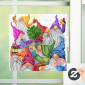 Vrolijk Kerstmis Gnome Party - Leuke Tekening Raamsticker (Huis)