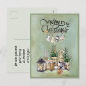 Vrolijk Kerstmis Gnome Rustiek Gezellige Groet Feestdagenkaart (Voorkant / Achterkant)