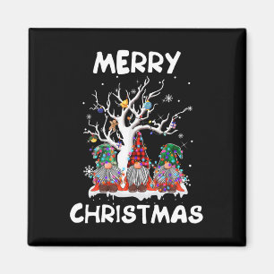 Vrolijk Kerstmis Gnomen Leuke Xmas Familie Mannen  Magneet