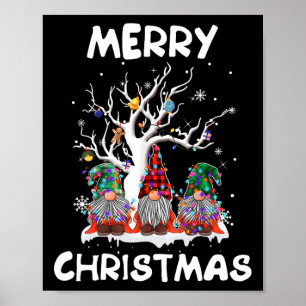 Vrolijk Kerstmis Gnomen Leuke Xmas Familie Mannen  Poster