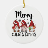 Vrolijk Kerstmis Gnomies Kerstmis Gnomes Keramisch Ornament (Voorkant)