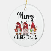 Vrolijk Kerstmis Gnomies Kerstmis Gnomes Keramisch Ornament (Links)