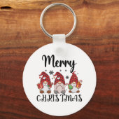 Vrolijk Kerstmis Gnomies Kerstmis Gnomes Sleutelhanger (Voorkant)