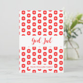 Vrolijk Kerstmis God jul Scandinavisch Patroon Roo Feestdagenkaart (Staand voorkant)