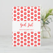 Vrolijk Kerstmis God jul Scandinavisch Patroon Roo Feestdagenkaart (Staand voorkant)