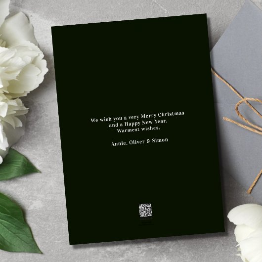 Vrolijk Kerstmis Goud Familie Foto Folie Feestdagenkaart