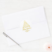 Vrolijk Kerstmis Goud Glitter Kerstboom Ronde Sticker (Envelop)