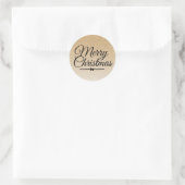 Vrolijk Kerstmis Goud Glitter Ombre Envelope Seal Ronde Sticker (Tas)