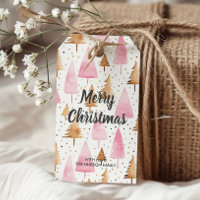 Vrolijk Kerstmis Goud Roze Boom