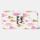 Vrolijk Kerstmis Goud Roze Boom Case-Mate iPhone Case (Achterkant (horizontaal))