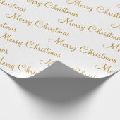 Vrolijk Kerstmis Goud Script Kalligrafie Cadeaupapier (Hoek)