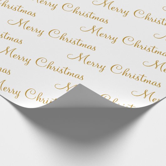Vrolijk Kerstmis Goud Script Kalligrafie Cadeaupapier (Hoek)