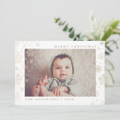 Vrolijk Kerstmis Goud Sneeuwvlokken Custom Foto Feestdagenkaart (Staand voorkant)