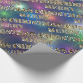 Vrolijk Kerstmis Gouden Glitter Typografie Sterren Cadeaupapier (Hoek)