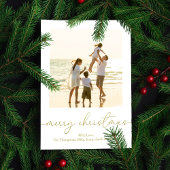 Vrolijk Kerstmis Gouden Kalligrafie Elegante Twee  Feestdagenkaart