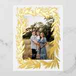 Vrolijk Kerstmis Gouden krans Folie Feestdagen Briefkaart<br><div class="desc">Merry Christmas Golden Wreath Holiday Kaart Kaart</div>