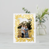 Vrolijk Kerstmis Gouden krans Folie Feestdagen Briefkaart (Staand Voorkant)