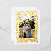 Vrolijk Kerstmis Gouden krans Folie Feestdagen Briefkaart (Voorkant / Achterkant)