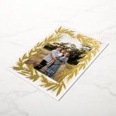 Vrolijk Kerstmis Gouden krans Folie Feestdagenkaart (Gedraaid)