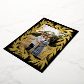 Vrolijk Kerstmis Gouden Krans Zwart Folie Feestdagenkaart (Gedraaid)