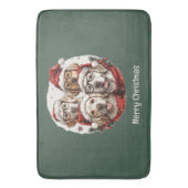 Vrolijk Kerstmis Gouden Retriever Honden Badmat (Voorkant Verticaal)