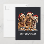 Vrolijk Kerstmis Gouden Retriever Honden Bakken Briefkaart (Voorkant / Achterkant)
