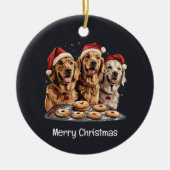 Vrolijk Kerstmis Gouden Retriever Honden Bakken Keramisch Ornament (Voorkant)
