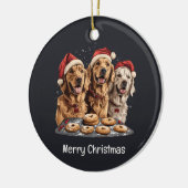 Vrolijk Kerstmis Gouden Retriever Honden Bakken Keramisch Ornament (Links)