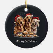 Vrolijk Kerstmis Gouden Retriever Honden Bakken Keramisch Ornament (Achterkant)