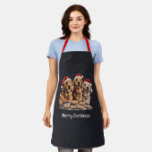 Vrolijk Kerstmis Gouden Retriever Honden Bakken Schort (Gedragen)