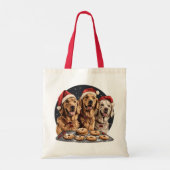 Vrolijk Kerstmis Gouden Retriever Honden Bakken Tote Bag (Achterkant)