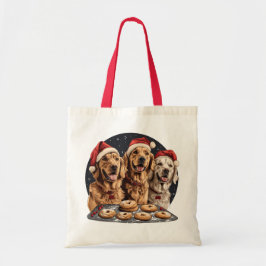 Vrolijk Kerstmis Gouden Retriever Honden Bakken Tote Bag