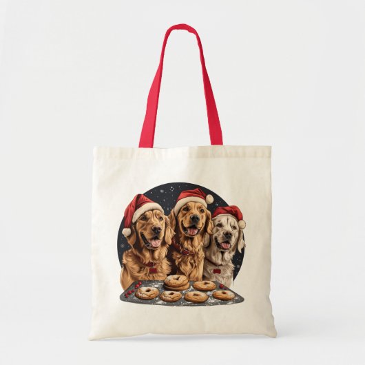 Vrolijk Kerstmis Gouden Retriever Honden Bakken Tote Bag (Voorkant)