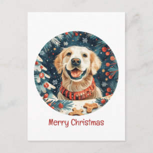 Vrolijk Kerstmis Gouden Retriever Honden Briefkaart