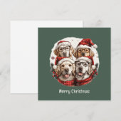 Vrolijk Kerstmis Gouden Retriever Honden Feestdagenkaart (Voorkant / Achterkant)