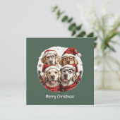 Vrolijk Kerstmis Gouden Retriever Honden Feestdagenkaart (Staand voorkant)