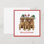 Vrolijk Kerstmis Gouden Retriever Honden Feestdagenkaart (Voorkant / Achterkant)