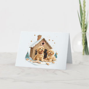 Vrolijk Kerstmis Gouden Retriever Honden Gingerbre Kaart