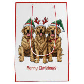 Vrolijk Kerstmis Gouden Retriever Honden Medium Cadeauzakje (Achterkant)
