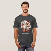 Vrolijk Kerstmis Gouden Retriever Honden T-shirt (Voorkant volledig)