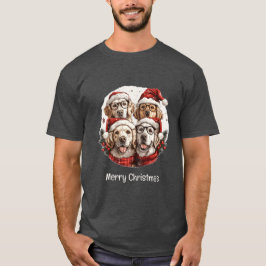 Vrolijk Kerstmis Gouden Retriever Honden T-shirt