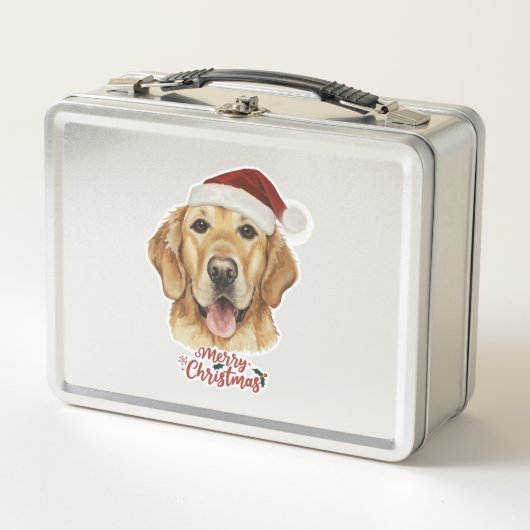 Vrolijk Kerstmis Gouden Retriver hond (Voorkant)