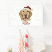 Vrolijk Kerstmis Gouden Retriver hond Spandoek (Insitu)