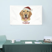 Vrolijk Kerstmis Gouden Retriver hond Spandoek (Beurs)