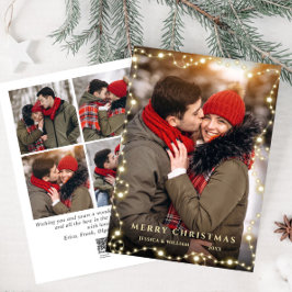 Vrolijk Kerstmis Gouden Sparkle 5 FOTO Groet Feestdagenkaart